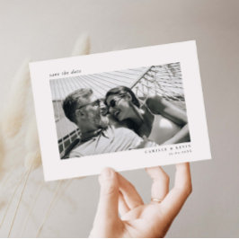 Minimalistische moderne foto Save the Date Kaart