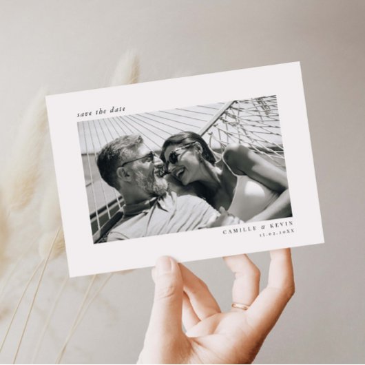 Minimalistische moderne foto Save the Date Kaart