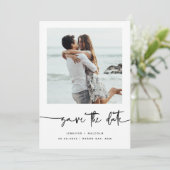 Minimalistische moderne foto Save the Date uitnodi Kaart (Staand voorkant)