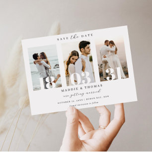 Minimalistische moderne foto Save the Date uitnodi Kaart
