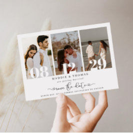 Minimalistische moderne foto Save the Date uitnodi Kaart