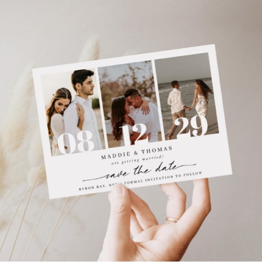 Minimalistische moderne foto Save the Date uitnodi Kaart
