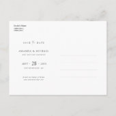 Minimalistische Moderne foto Save the Date WeddIng Uitnodiging Briefkaart (Achterkant)