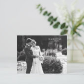Minimalistische moderne foto trouwkaart bedanken briefkaart (Staand voorkant)
