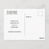Minimalistische moderne foto trouwkaart bedankt briefkaart (Achterkant)
