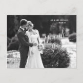 Minimalistische moderne foto trouwkaart bedankt briefkaart (Voorkant)