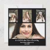 Minimalistische moderne fotocollage Afstuderen Aankondiging (Achterkant)
