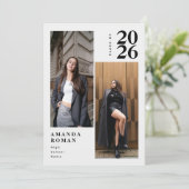 Minimalistische moderne fotocollage Afstuderen Kaart (Staand voorkant)