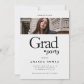 Minimalistische moderne fotocollage Afstuderen Kaart (Achterkant)