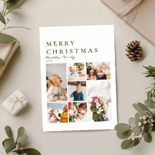 Minimalistische moderne fotocollage Vrolijk kerstf Feestdagenkaart