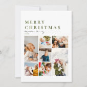 Minimalistische moderne fotocollage Vrolijk kerstf Feestdagenkaart (Voorkant)