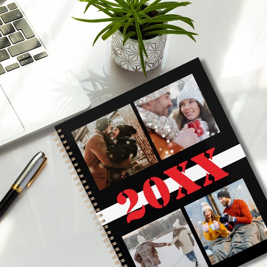 Minimalistische moderne fotokollage, piloot echtge planner