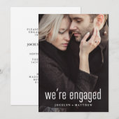 Minimalistische moderne fotoverlovingsfeest kaart (Voorkant / Achterkant)