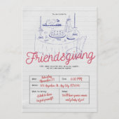 Minimalistische moderne Friendsgiving-dinerfeest Kaart (Voorkant)