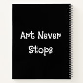 Minimalistische moderne funky script custom schets notitieboek (Achterkant)