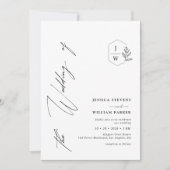 Minimalistische moderne gebladerte Monogram Crest  Kaart (Voorkant)