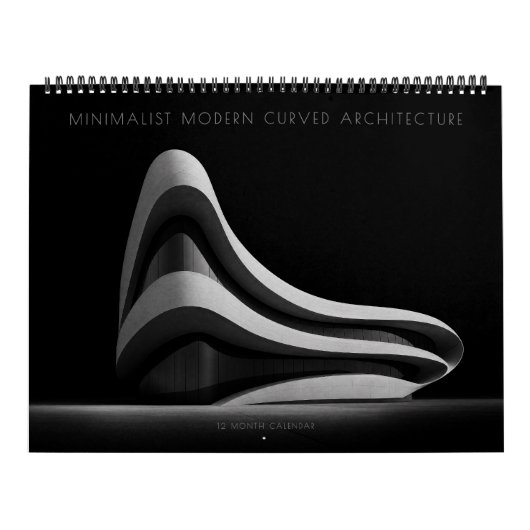 Minimalistische moderne gebogen architectuur kalender (Hoes)