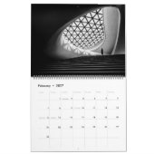 Minimalistische moderne gebogen architectuur kalender (Feb 2027)