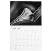 Minimalistische moderne gebogen architectuur kalender (Jan 2027)