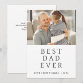 Minimalistische moderne gelukkige vaders dag 1 fot feestdagenkaart (Voorkant / Achterkant)