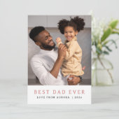 Minimalistische moderne gelukkige vaders dag 1 fot feestdagenkaart (Staand voorkant)