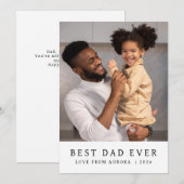 Minimalistische moderne gelukkige vaders dag 1 fot feestdagenkaart (Voorkant / Achterkant)