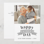 Minimalistische moderne gelukkige vaders dag 1 fot feestdagenkaart (Voorkant / Achterkant)