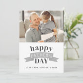 Minimalistische moderne gelukkige vaders dag 1 fot feestdagenkaart (Staand voorkant)