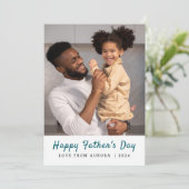 Minimalistische moderne gelukkige vaders dag 1 fot feestdagenkaart (Staand voorkant)