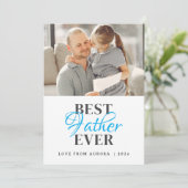 Minimalistische moderne gelukkige vaders dag 1 fot feestdagenkaart (Staand voorkant)