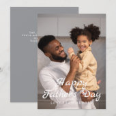 Minimalistische moderne gelukkige vaders dag 1 fot feestdagenkaart (Voorkant / Achterkant)