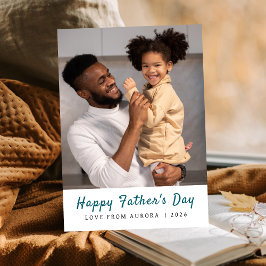 Minimalistische moderne gelukkige vaders dag 1 fot feestdagenkaart