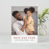 Minimalistische moderne gelukkige vaders dag 1 fot feestdagenkaart (Staand voorkant)