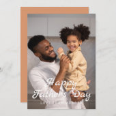 Minimalistische moderne gelukkige vaders dag 1 fot feestdagenkaart (Voorkant / Achterkant)