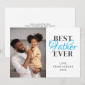 Minimalistische moderne gelukkige vaders dag 1 fot feestdagenkaart (Voorkant / Achterkant)