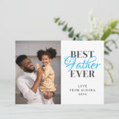 Minimalistische moderne gelukkige vaders dag 1 fot feestdagenkaart (Staand voorkant)