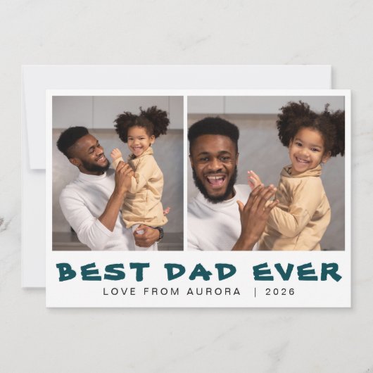 Minimalistische Moderne Gelukkige Vaders Dag 2 Fot Feestdagenkaart (Voorkant)