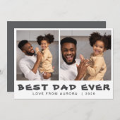 Minimalistische Moderne Gelukkige Vaders Dag 2 Fot Feestdagenkaart (Voorkant / Achterkant)