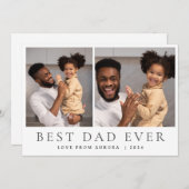 Minimalistische Moderne Gelukkige Vaders Dag 2 Fot Feestdagenkaart (Voorkant / Achterkant)