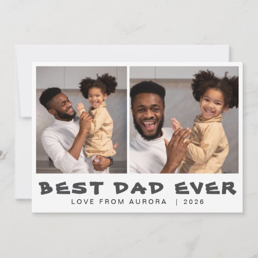 Minimalistische Moderne Gelukkige Vaders Dag 2 Fot Feestdagenkaart (Voorkant)