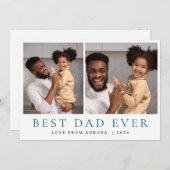 Minimalistische Moderne Gelukkige Vaders Dag 2 Fot Feestdagenkaart (Voorkant / Achterkant)