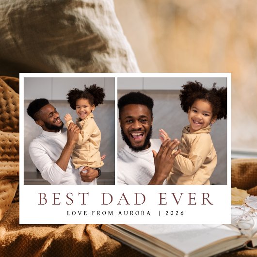 Minimalistische Moderne Gelukkige Vaders Dag 2 Fot Feestdagenkaart