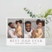 Minimalistische Moderne Gelukkige Vaders Dag 2 Fot Feestdagenkaart (Staand voorkant)