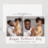 Minimalistische Moderne Gelukkige Vaders Dag 2 Fot Feestdagenkaart (Voorkant / Achterkant)