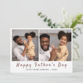 Minimalistische Moderne Gelukkige Vaders Dag 2 Fot Feestdagenkaart (Staand voorkant)