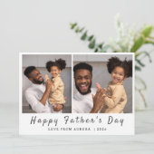 Minimalistische Moderne Gelukkige Vaders Dag 2 Fot Feestdagenkaart (Staand voorkant)