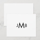 Minimalistische, moderne, gemerkte initialen plat bedankkaart (Voorkant / Achterkant)