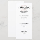 Minimalistische moderne geometrische diamant bruil menu (Voorkant / Achterkant)