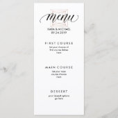 Minimalistische moderne geometrische diamant bruil menu (Voorkant)