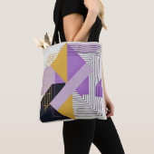Minimalistische moderne geometrische elementen sti tote bag (Dichtbij)